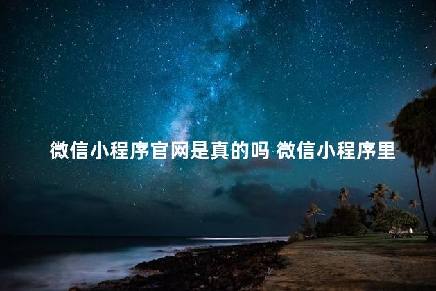 微信小程序官网是真的吗 微信小程序里面的官网是真的吗